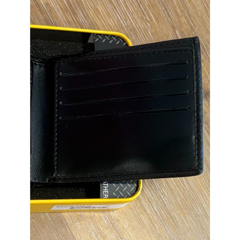 Mens CATERPILLAR CAT Black 100% Genuine Leather RFID Wallet Tin Gift NEW - Picture 6 of 11